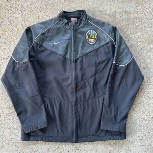 Vintage Y2K Nike LSU Leather Soft Shell Jacket Size Large 2007 National Champs